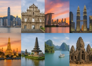 Prepaid Asia travel eSIM covering Thailand, Indonesia, Singapore, and Vietnam with reliable mobile data for travelers