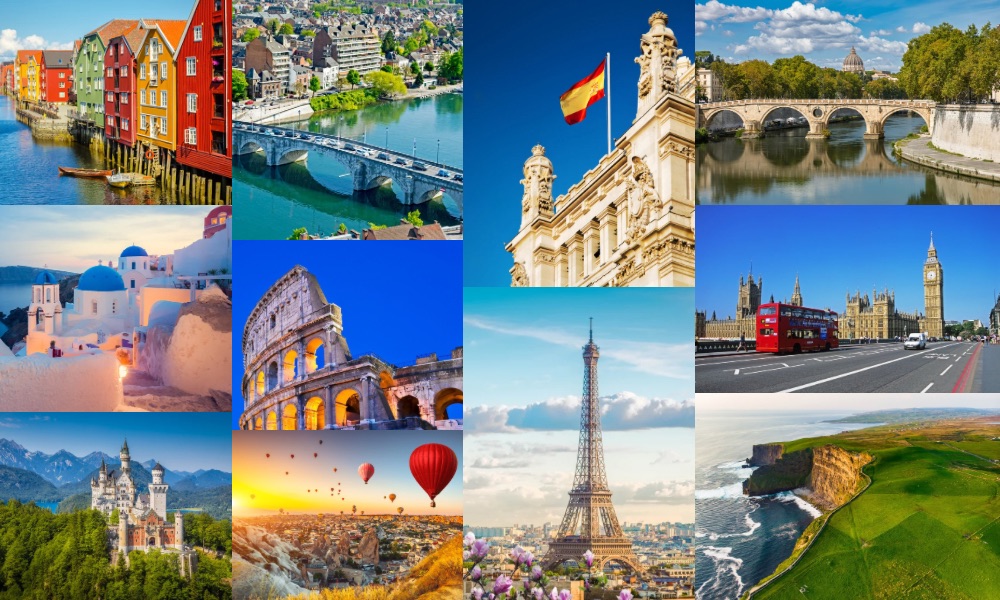 Prepaid Europe travel eSIM for 38 countries offering fast mobile data across France, Germany, Italy, and more