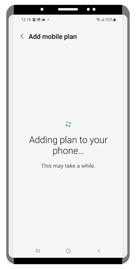 Android eSIM setup step 4